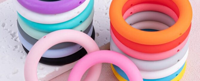 Silicone Beadable O Rings Frame 65mm Round Bead Loop Circle Link Connectors Focal Beads