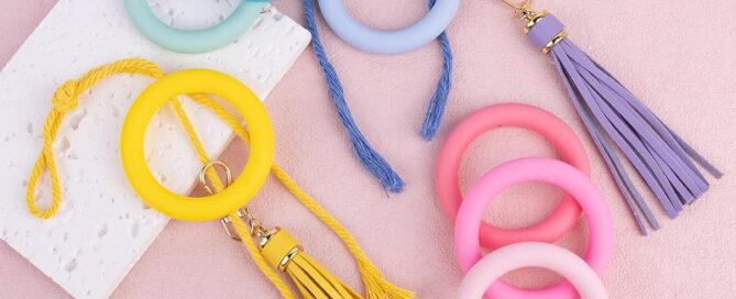 Silicone Beadable O Rings Frame 65mm Round Bead Loop Circle Link Connectors Focal Beads