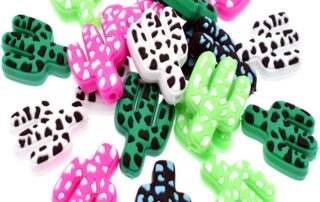 Silicone Focal Bead Leopard Cactus Cute Loose Beads Silicone Bead Tool For DIY Pens Lanyard