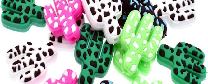 Silicone Focal Bead Leopard Cactus Cute Loose Beads Silicone Bead Tool For DIY Pens Lanyard