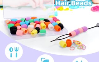 Silicone Hair Beads for Kids Girls Braids Soft Colorful Silicone Bead Tool