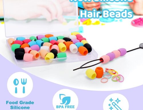 Silicone Hair Beads for Kids Girls Braids Soft Colorful Silicone Bead Tool