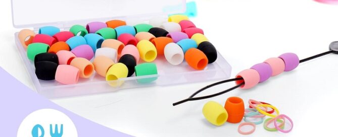 Silicone Hair Beads for Kids Girls Braids Soft Colorful Silicone Bead Tool