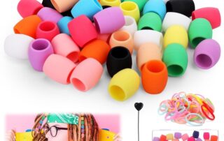 Silicone Hair Beads for Kids Girls Braids Soft Colorful Silicone Bead Tool