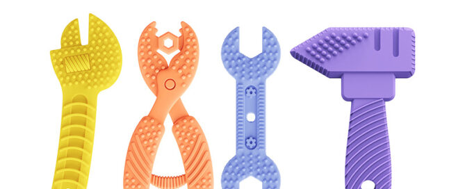 Silicone Teeth Grinding Spanner Baby Silicone Grinding Rod Baby Spanner Teething