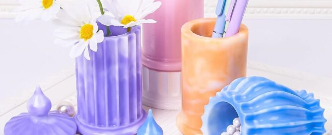 Silicone with Lid Jewelry Storage Box Epoxy Resin Casting Mold for making Candle Vessels Pen Mould