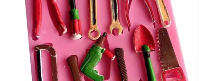 Simulated Hardware Tools Shape Silicone Molds Silicone Spanner Hammers Cake Molds