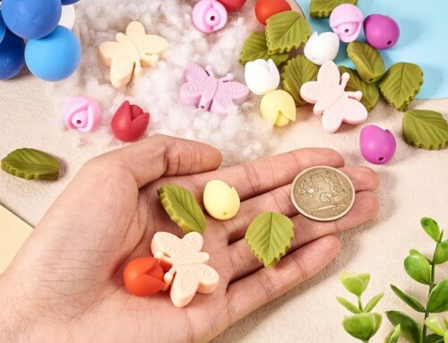 Tulip Butterfly Leaf Silicone Focal Beads Flower Silicone Beads Loose Spacer Beads for Jewelry Making