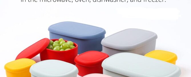 BLUE Nesting Silicone Containers Hard-Shell Silicone Food Storage Containers