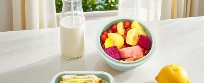 Collapsible Pure Silicone Food Storage Containers With Lids Airtight Bento Lunch Box Containers