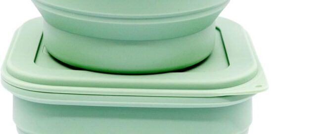 Collapsible Pure Silicone Food Storage Containers With Lids Airtight Bento Lunch Box Containers