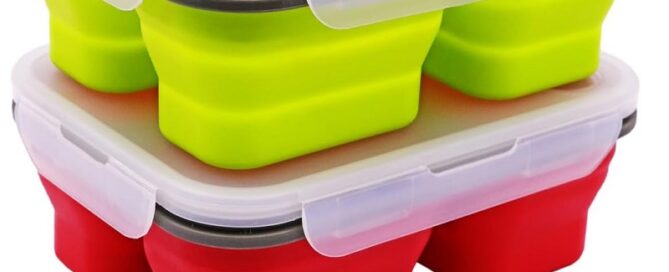 Fuji Silicone Tool Collapsible Silicone Bento Lunch Boxes Lunch Food Storage Containers