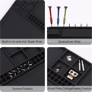 Heat Resistant Silicone Soldering Mat Electronics Work Mat for Laptop Repair Garage Workbench Mat