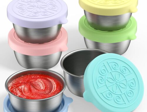 Salad Dressing 50ml Small Containers with Silicone Lids Silicone and Stainless Steel Condiment Cup