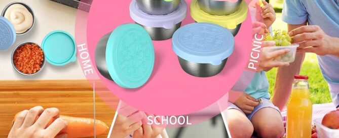 Salad Dressing 50ml Small Containers with Silicone Lids Silicone and Stainless Steel Condiment Cup