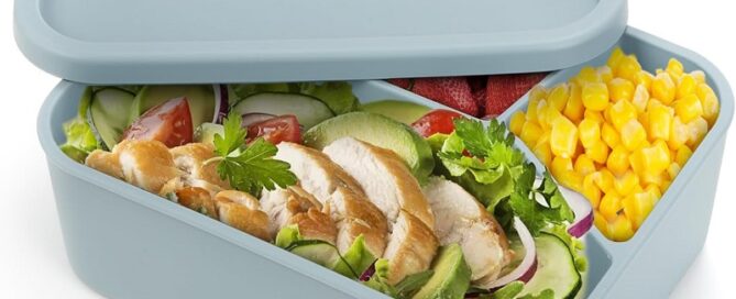 Silicone Bento Box 4 Compartment Leakproof Lunch Box With Lid 42 Oz Unbreakable Storage Container
