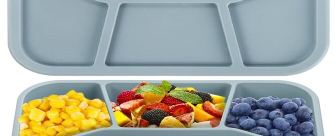 Silicone Bento Box 4 Compartment Leakproof Lunch Box With Lid 42 Oz Unbreakable Storage Container
