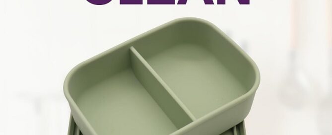 Silicone Bento Box Leakproof 2 Compartments Food Container Storage