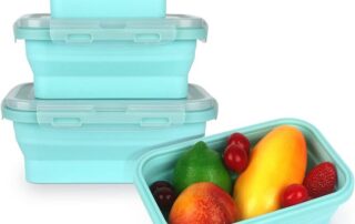 Silicone Lunch Box Bento Box Collapsible Folding Food Storage Container with Lids