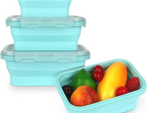 Silicone Lunch Box Bento Box Collapsible Folding Food Storage Container with Lids