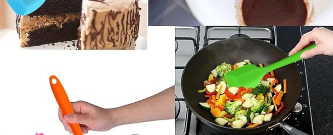 Heat-resistant Rubber Kitchen Spatula Mixing Cooking Scraping Tool for Baking Silicone Trowel & Scraper