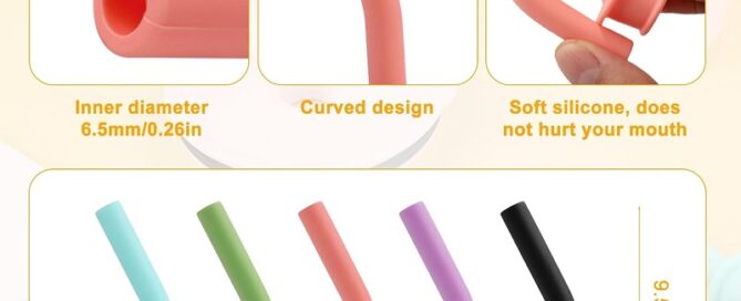 Press in Straw Tips for Hydro Flask Travel Tumbler Reusable Rubber BPA Free Straw Elbow
