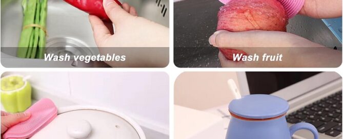 Silicone Dish Scrubber Silicone Sponge Dish Brush Food Grade Reusable Rubber Sponges Gasket