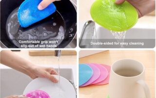 Silicone Dish Scrubber Silicone Sponge Dish Brush Food Grade Reusable Rubber Sponges Gasket