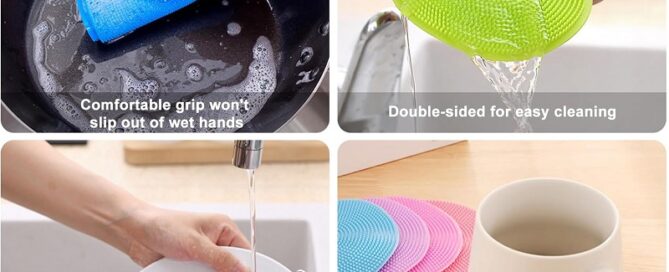 Silicone Dish Scrubber Silicone Sponge Dish Brush Food Grade Reusable Rubber Sponges Gasket