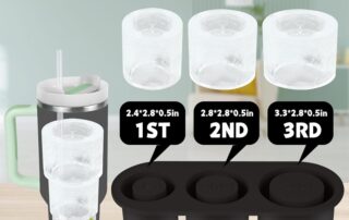 Silicone Ice Cube Tray for Stanley Cup Stanley multi-purpose Silicone 3 Pcs Cylinder Ice Mold for Freezer