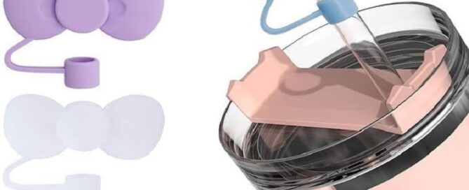 Deep Pink Bow Straw Cover for Stanley Cup Stanley Multi-purpose Silicone Straw Cap Stopper