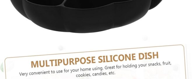 Silicone Compartment Dried Fruit Plate Stanley Multi-purpose Silicone Divided Serving Dish for Snacks