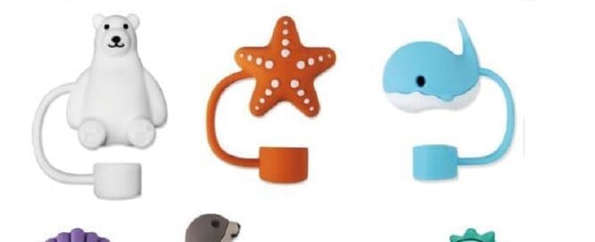 Stanley multi-purpose Silicone Gray Shark Straw Covers and Caps Reusable Straw Tips Lids