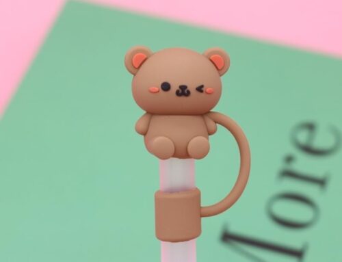 Teddy Bear 10mm Silicone Straw Cover Cap Stanley Multi-purpose Silicone Reusable Straws Tip Lids