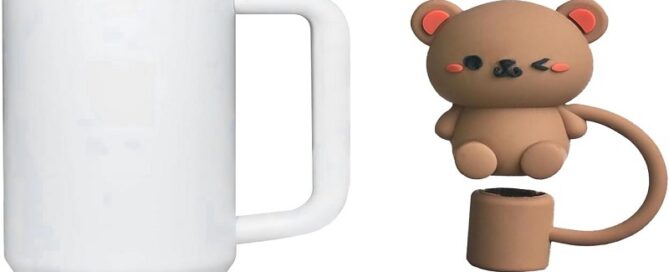 Teddy Bear 10mm Silicone Straw Cover Cap Stanley Multi-purpose Silicone Reusable Straws Tip Lids