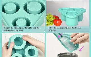 Triangle Silicone Ice Cube Tray With Lid For Freezer Stanley Multi-purpose Silicone Ice Cube Mold for Drinks