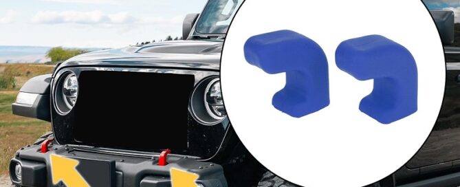 Jk Rubber Car Bumper Tow Hook Covers for Jeep Wrangler Tow Rubber Cover Cap