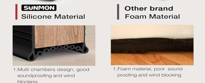 Silicone Door Draft Stopper Wira Door Rubber Seal Blocker Under Door Sweep Weather Stripping