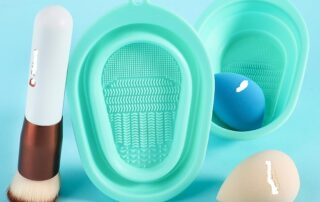 Foldable Silicone Makeup Brush Cleaner Pad Bowl Portable Mat Scrubber Cleaning Tool for Makeup Brushes