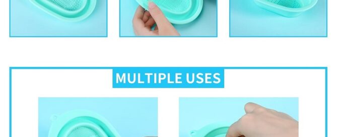 Foldable Silicone Makeup Brush Cleaner Pad Bowl Portable Mat Scrubber Cleaning Tool for Makeup Brushes