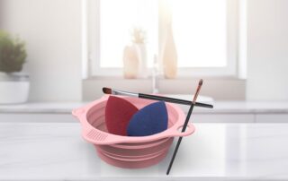 Foldable Silicone Makeup Brush Cleaner Pad Bowl Round Portable Scrubber Cleaning Tool for Makeup Brushes