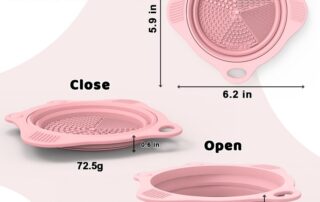 Foldable Silicone Makeup Brush Cleaner Pad Bowl Round Portable Scrubber Cleaning Tool for Makeup Brushes