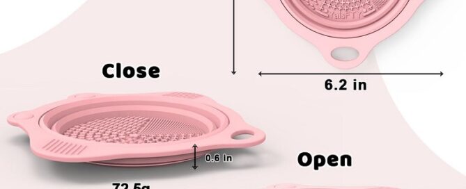 Foldable Silicone Makeup Brush Cleaner Pad Bowl Round Portable Scrubber Cleaning Tool for Makeup Brushes