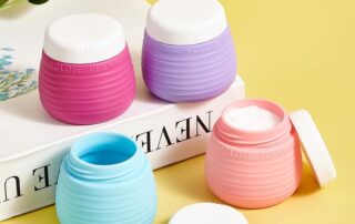 Leak-Proof Travel Containers for Toiletries 50ml Travel Silicone Cosmetic Cream Jars