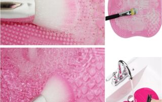 Makeup Silicone Brush Mat Soft Silicone Pad Cosmetic Brush Washing Tool with Suction Cups