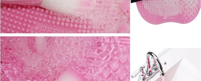 Makeup Silicone Brush Mat Soft Silicone Pad Cosmetic Brush Washing Tool with Suction Cups
