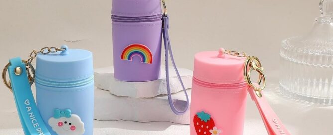 Mini Cute Cosmetic Bag Silicone Key Pocket Lipstick Bag Card Holder Data Cable Organizer