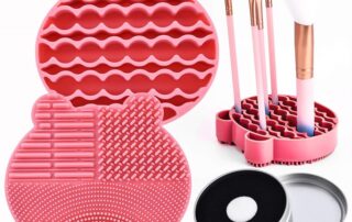 Silicon Makeup Brush Cleaner Mat with Brush Drying Cosmetic Brush Cleaning Pad And Dry Cleaned