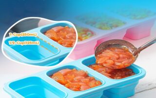 Silicone Freezer Trays With Lid Leak Proof Stackable Freezer Mold 2 Pcs Large Ice Cube Trays