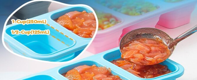 Silicone Freezer Trays With Lid Leak Proof Stackable Freezer Mold 2 Pcs Large Ice Cube Trays